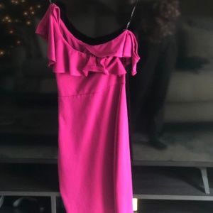 As-new Lulu's fuchsia one-shoulder dress